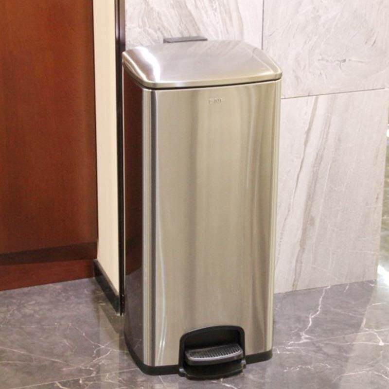 GNF锈钢垃圾桶方形40L大容量静音L商3不0厨房客厅20L脚踩式IQY带