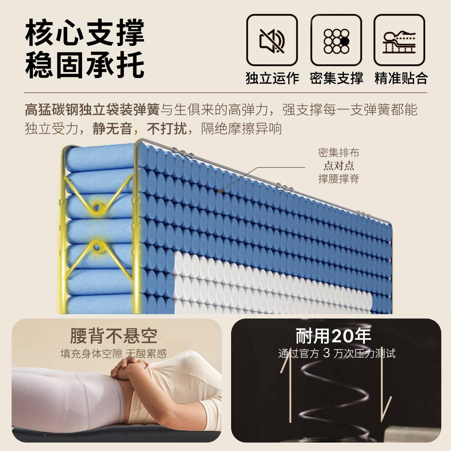 床席CUO2梦思床垫家用棕卧室乳胶软垫0cm厚硬椰1.5米租房专用弹簧