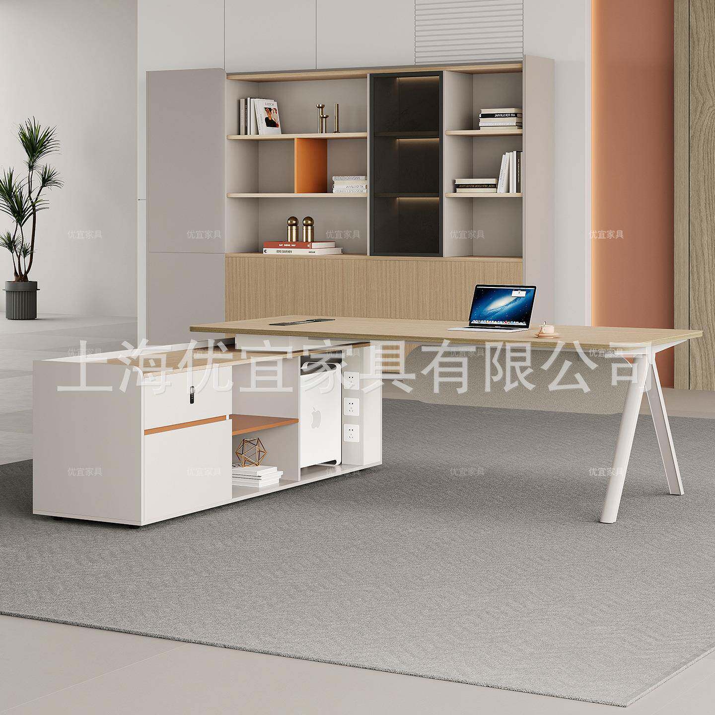 无品牌/老板合桌主管板桌椅组简约现代老办公室子家具经理桌单人