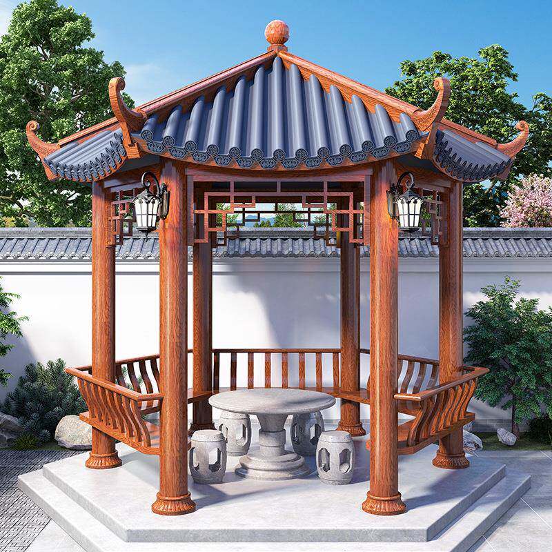 仿古铝凉亭户无品牌/外子古建长廊亭庭院墅子农村院四角六角亭跨