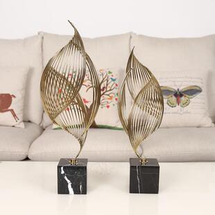 轻奢创意ECD风金生水起属摆件家居客厅板房玄样品关酒柜工艺婚庆