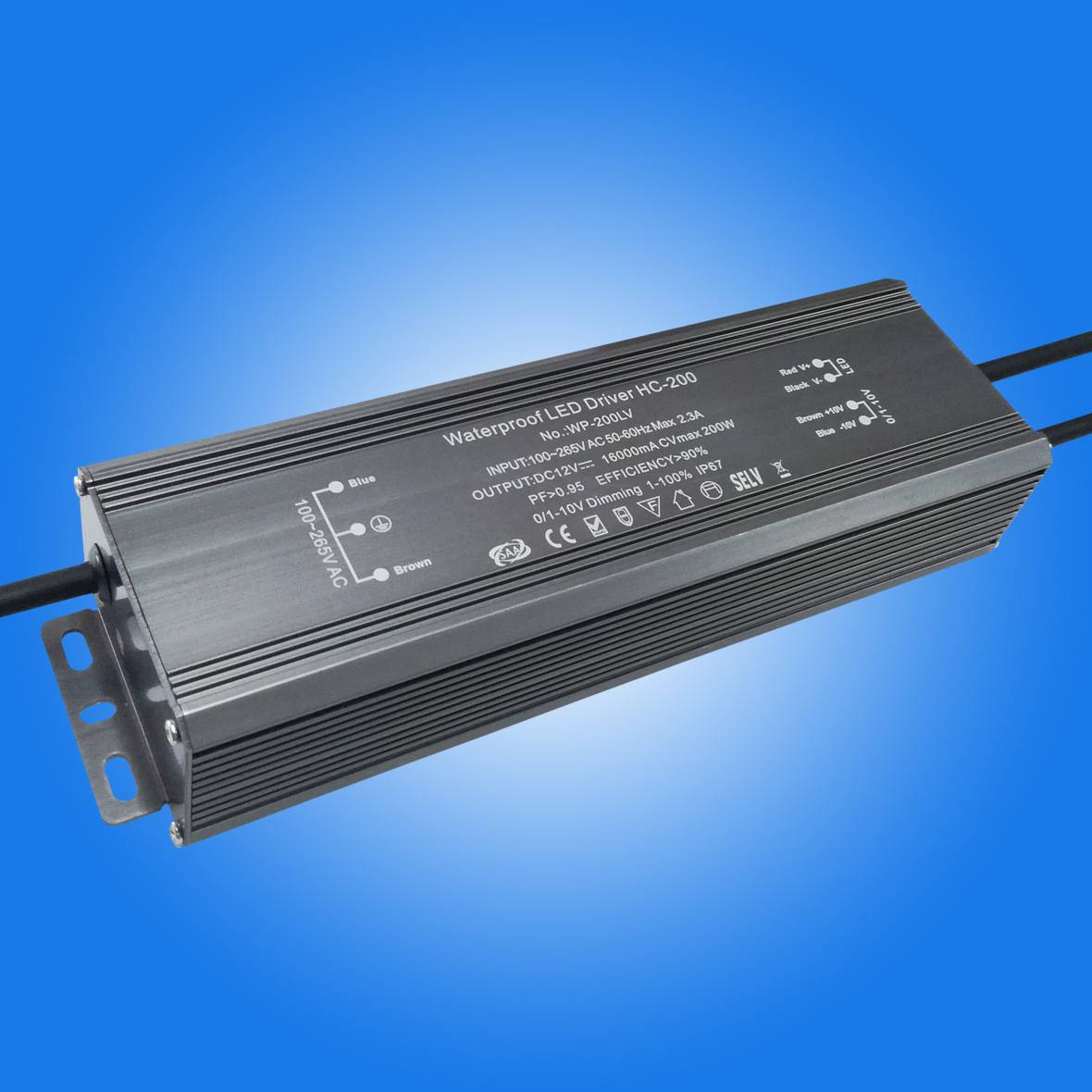直销0-10V调光电源 IP67防水电源 输出100W CE ERP认证