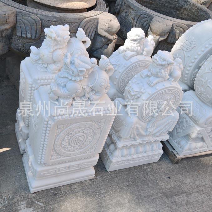 石雕门墩抱鼓一石鼓对小款式材象庭石汉白玉大理石石墩别墅院招财