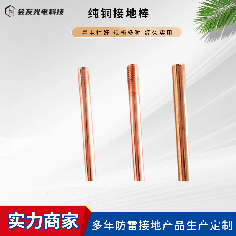 接地针防雷引线防静电接地桩化工变电站接地系统防雷纯铜接地棒
