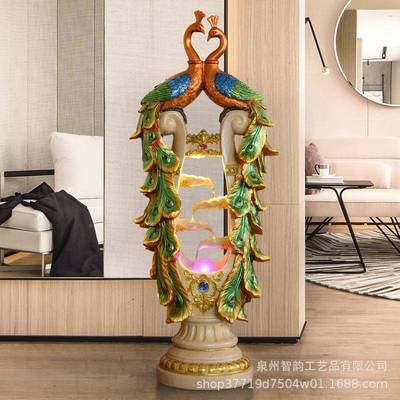 孔客喷泉流水水摆雀件别墅厅阳台鱼池景观加湿器家居饰品CKG电商