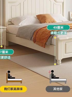 实主木床NFS床1儿.8实米卧法式双人童床女孩儿公主床白色卧室纯木