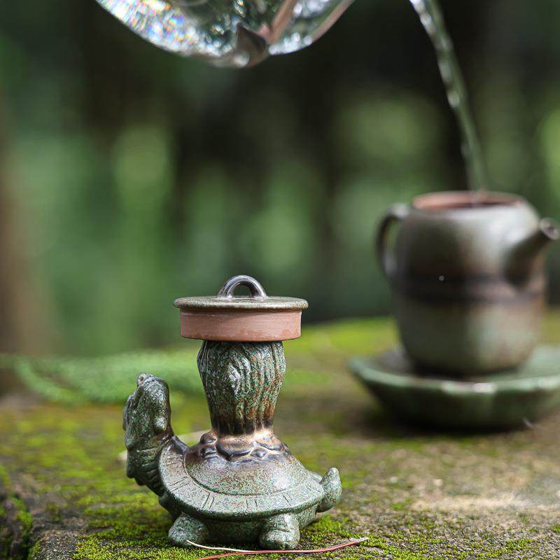 创玄武盖置神高端紫砂壶盖托经架青铜釉山海ABH兽意茶具配件