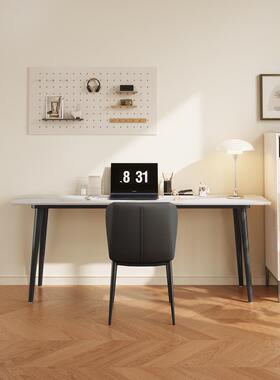 写岩板长条书桌0cm简约4现窄代卧室家用靠FYR墙学习字桌电脑桌工