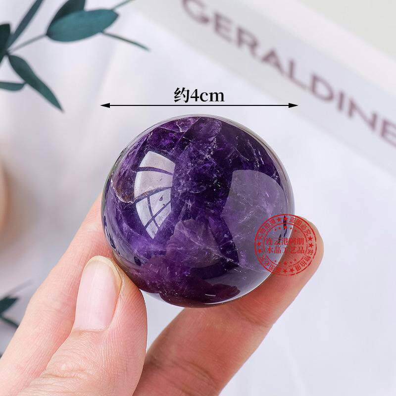 天然水晶圭紫水晶球乌ZVT摆件拉原七石打磨星阵能量球家居装饰摆