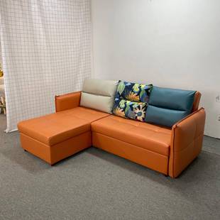 小BAT户技储型客厅转沙发床免洗科布物多功能角推拉两用沙发