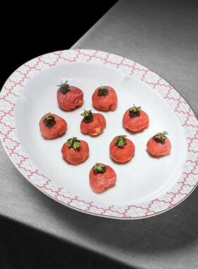 新酒红鱼盘大号超30985大特色大尺寸蒸子鱼盘子意境陶瓷店用格餐