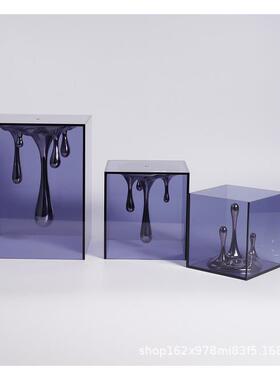 创亚力水树脂克摆件样板房售楼QXX处桌面书柜书架滴形工艺意品饰