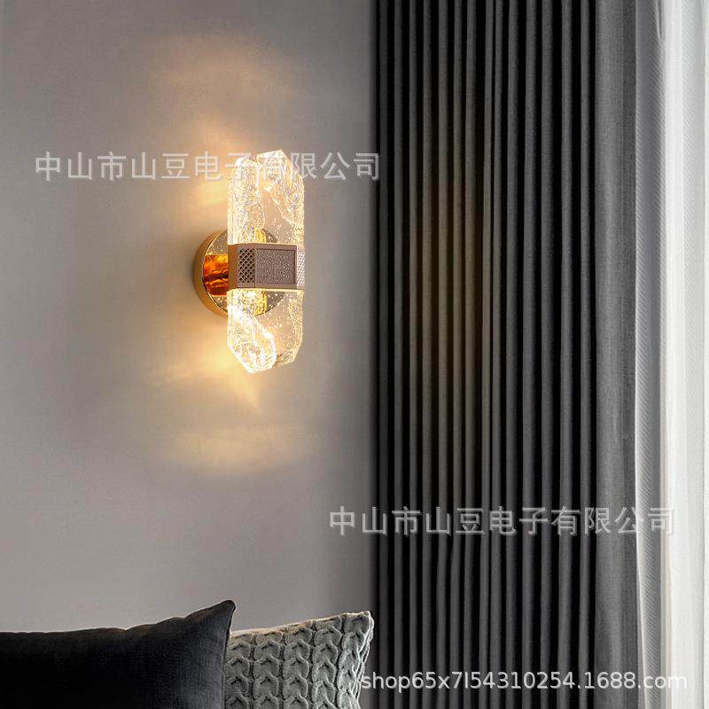 卧室灯墙壁灯玻璃简约晶水气泡床头酒店过道楼梯L259ED壁氛围灯具