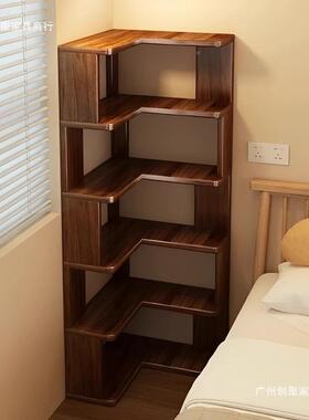 书架落置地物架一角体靠墙转柜墙物角书柜客厅卧JPU室收纳架书房