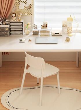 家用台式电脑约桌简易JOJ卧室办桌现代简学习桌公学生奶油学习风