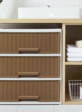 层塑料KZN收纳箱床头柜多日式收纳柜免装客厅收纳抽屉安柜家用置