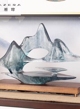 云山D002404W雾海装摆件厅玄关电视柜饰品树脂客工艺品山水水山意