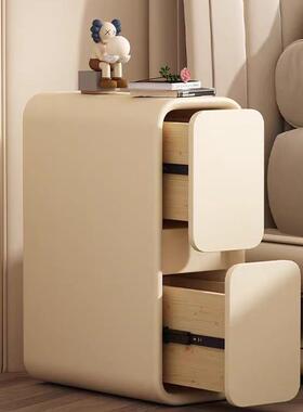 奶油床头柜轻奢法式实木小窄型超夹缝简2DZP0mc迷你现代约床边人