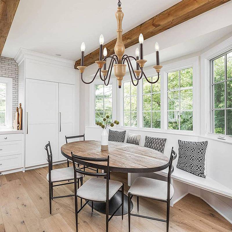 现代6145-6简约原木乡村吊灯客间餐厅楼梯间衣意帽民宿服厅装店创