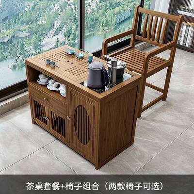 动SXZ桌茶台家用实木茶小茶车厅泡茶几茶具套装全自动移烧水壶客