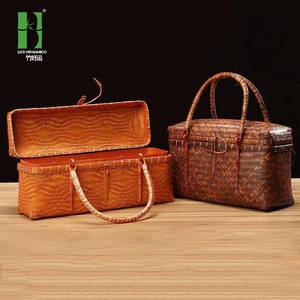 工艺竹篮盒子竹制品收捷纳包小971巧包茶家居便竹篓可竹编包工厂