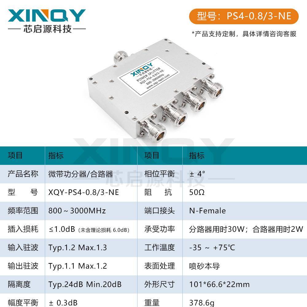 XINQY频微带功分器N313型母功射分器头2合路器0.8-3GHz功分W器