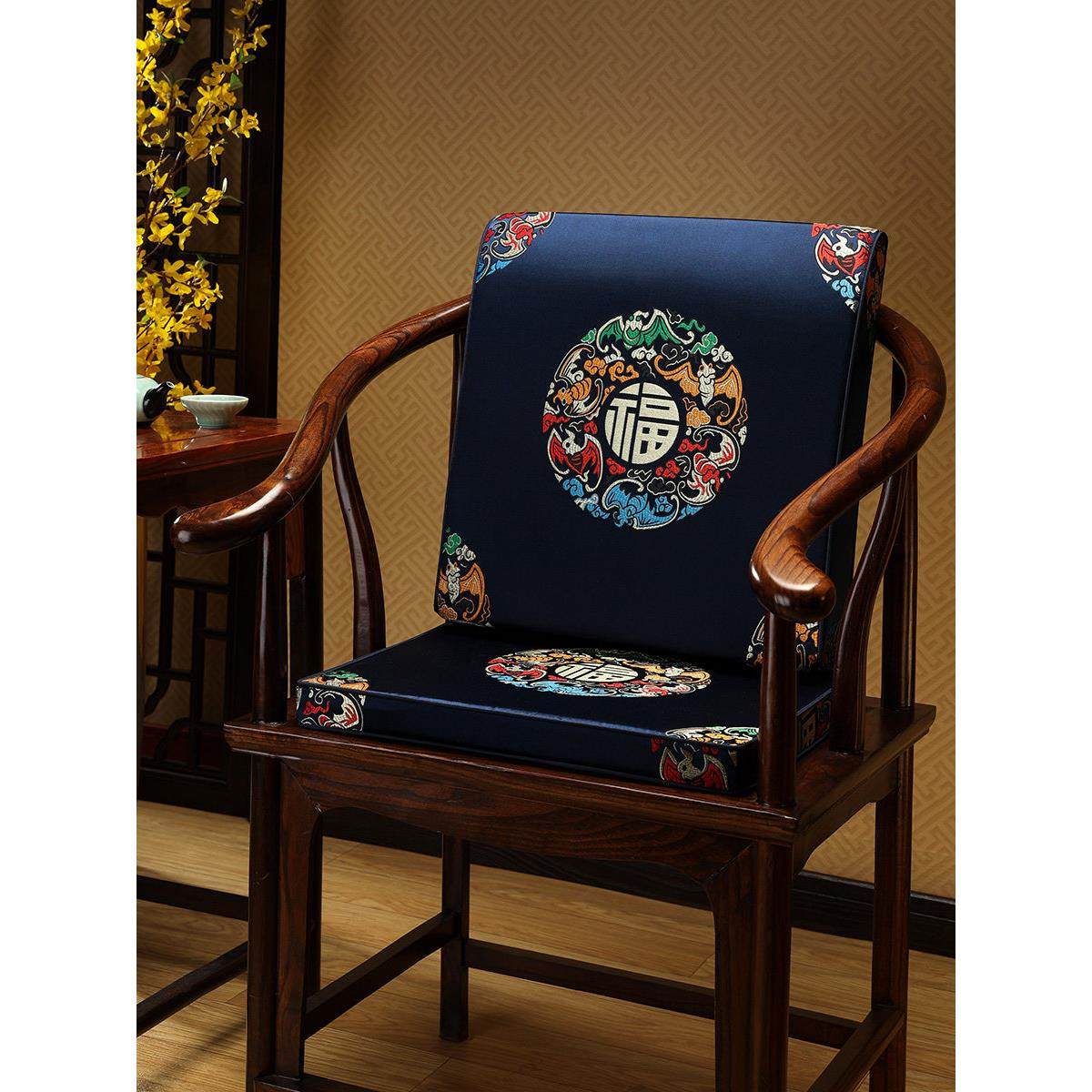 中式椅垫古典实木圈椅茶椅防滑坐垫红木沙发海绵靠背靠垫枕可拆洗,居家布艺,腰靠垫,淘宝优惠券,粉丝福利购,淘宝优惠卷