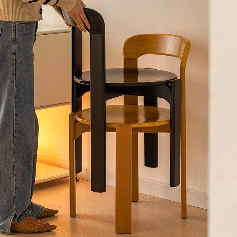 中复古可折叠放实木餐桌椅小户型轻奢高级感法式风家用收纳圆凳子,住宅家具,餐椅,淘宝优惠券,粉丝福利购,淘宝优惠卷