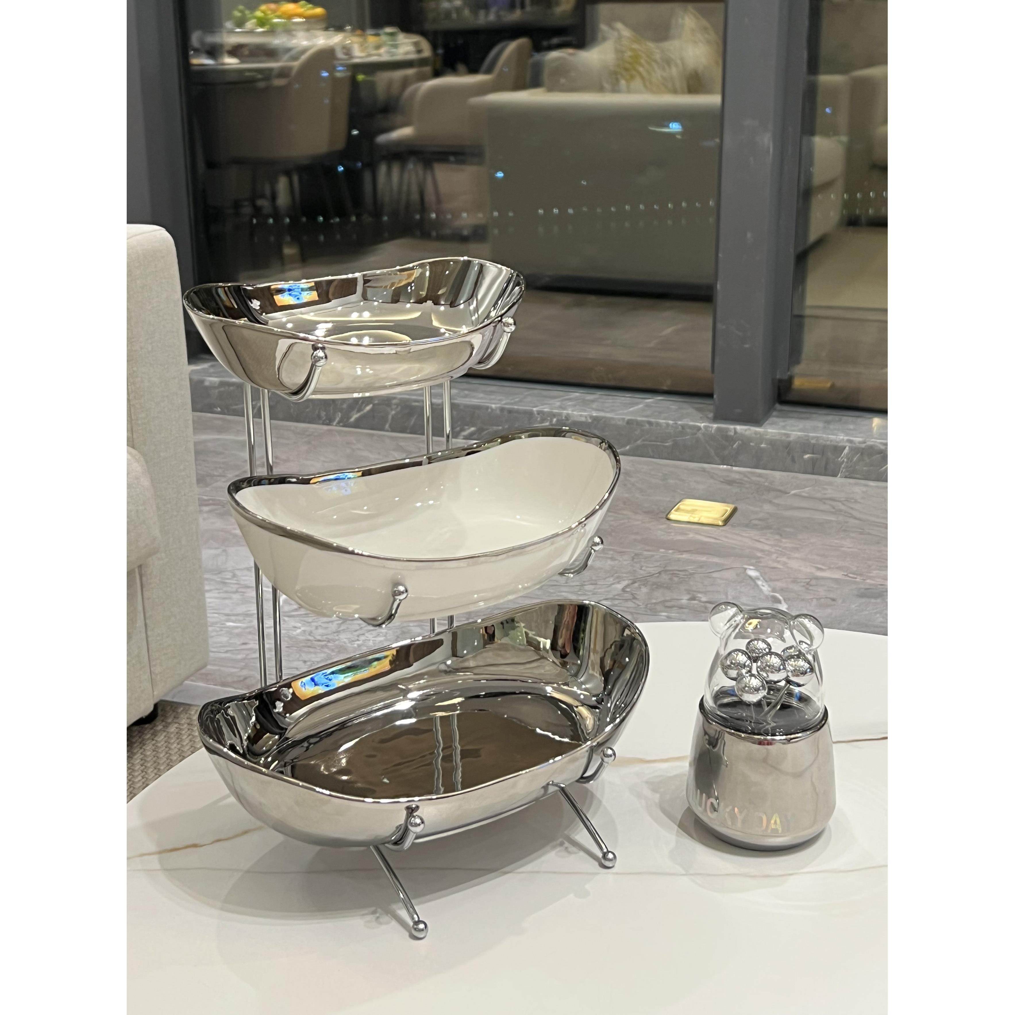 轻奢高档多层水果盘家用客厅茶几果盘摆放零食盘糖果盘坚果盘摆件,餐饮具,果盆/果盘/果篮,淘宝优惠券,粉丝福利购,淘宝优惠卷