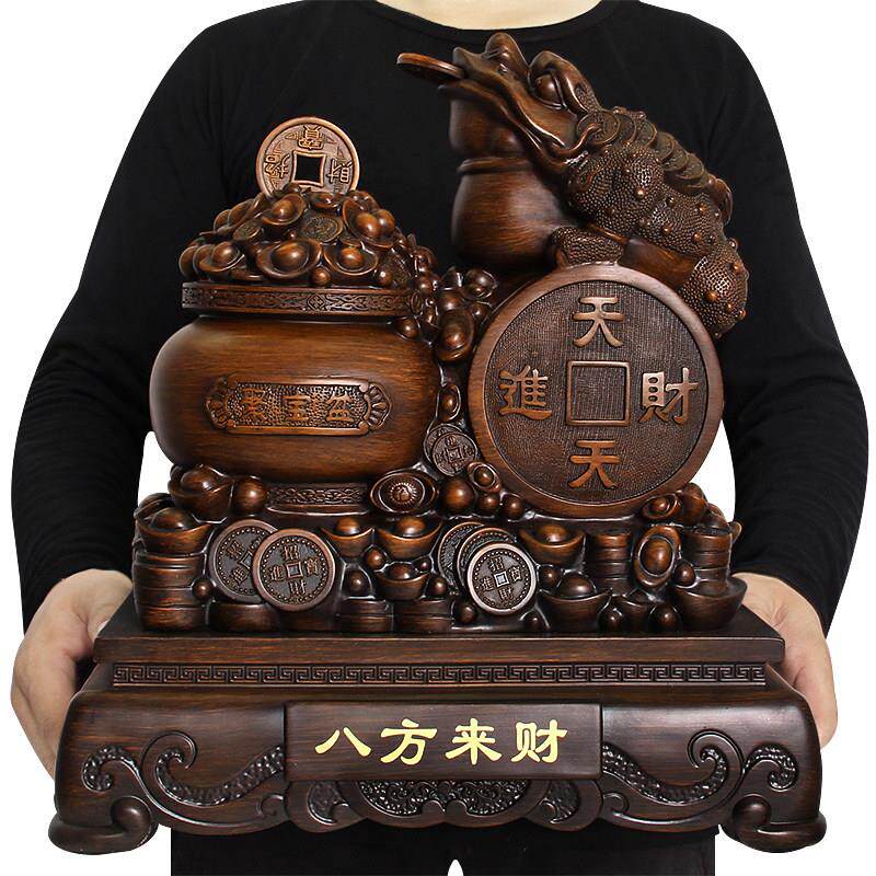 招财金蝉金蟾摆件彷实木雕客厅摆设三足金蟾办公桌装饰品开 业礼