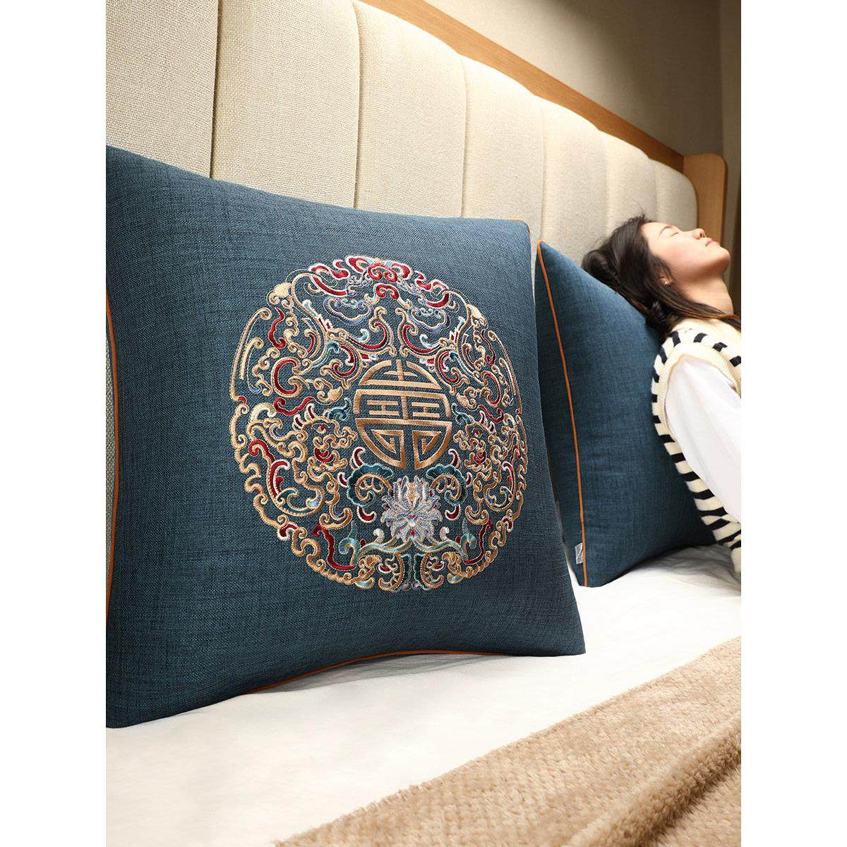 新的中国风护腰床垫，可拆卸，可清洗的榻榻米大枕套与核心枕头,居家布艺,床头靠垫,淘宝优惠券,粉丝福利购,淘宝优惠卷