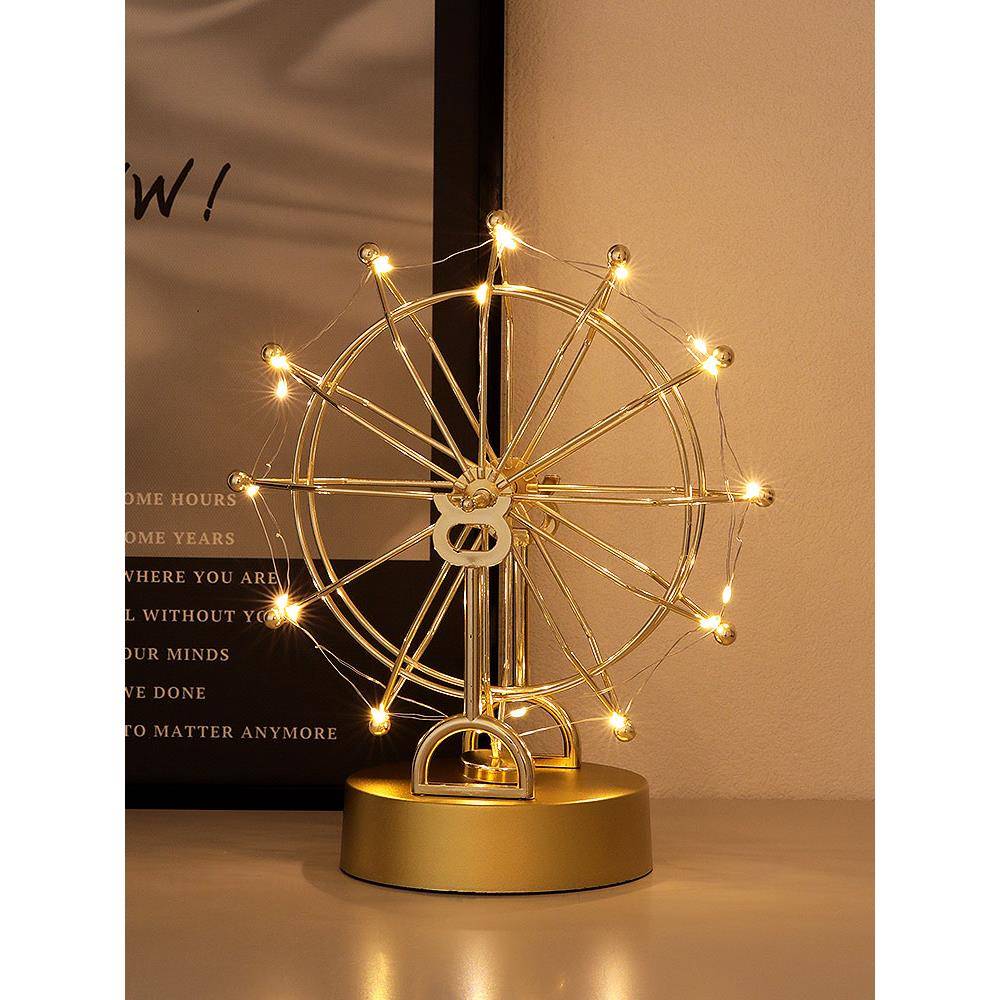 简约现代客厅电视柜酒柜装饰品摆件创意旋转摩天轮摆设高级感礼物