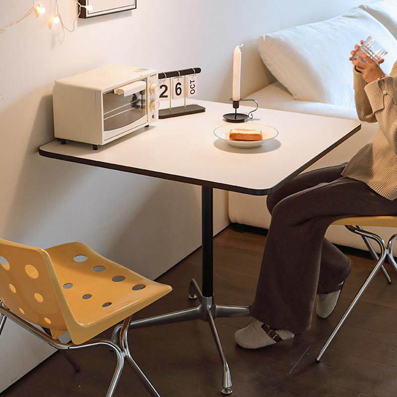 中古ins风实木咖啡方桌子小户型家用移动圆桌四正方形洽谈餐桌椅