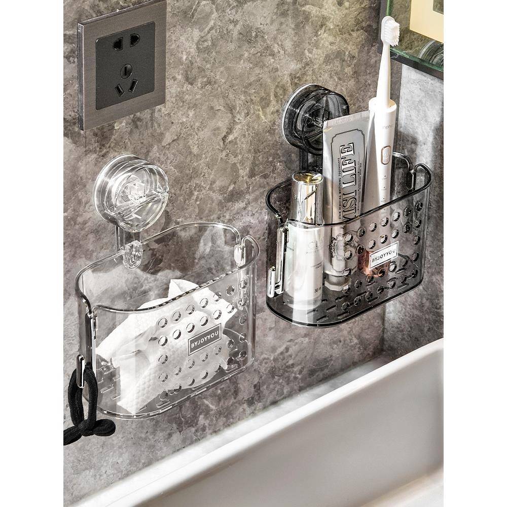 吸盘废弃二次洗脸巾收纳盒壁挂卫生间厕所洗漱台浴室擦脸巾置物架