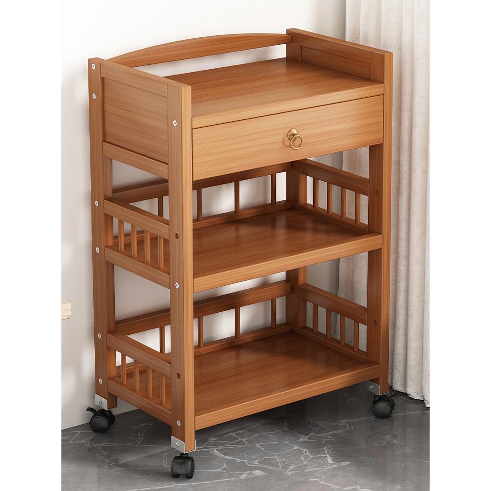 置物架多层收纳架落地移动小推车简易茶叶架子茶室桌边展示茶水柜