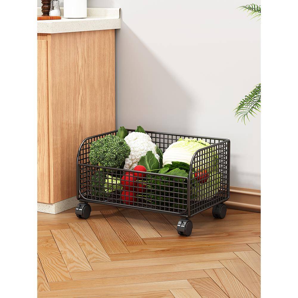 厨房菜篮子置物架多层落地台面家用水果筐蔬菜收纳筐姜蒜装菜推车