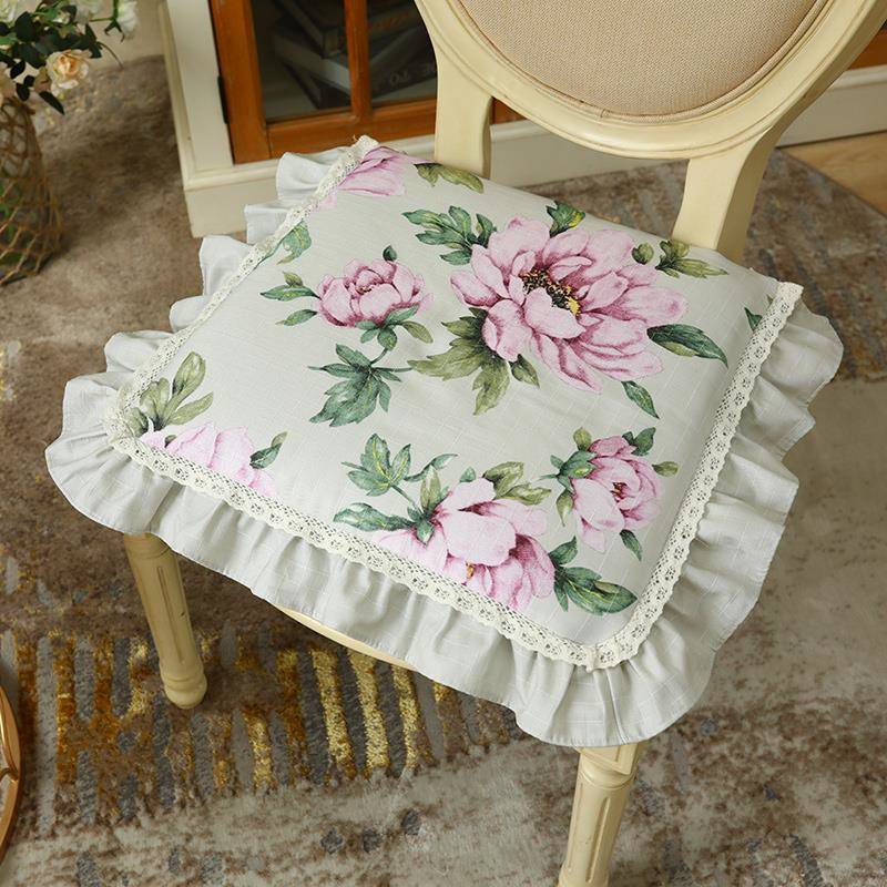 花边椅垫餐椅子垫棉坐垫可拆洗装美式法式新古典布艺四季可用