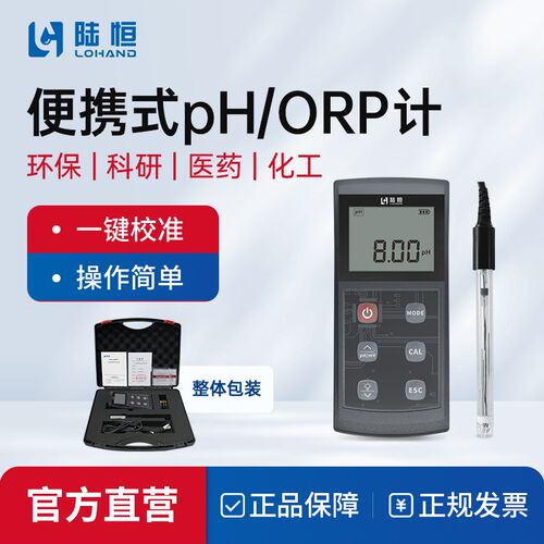 陆恒便携式ph计酸碱度计ORP测试仪高精度数显PH值检测仪LH-P220