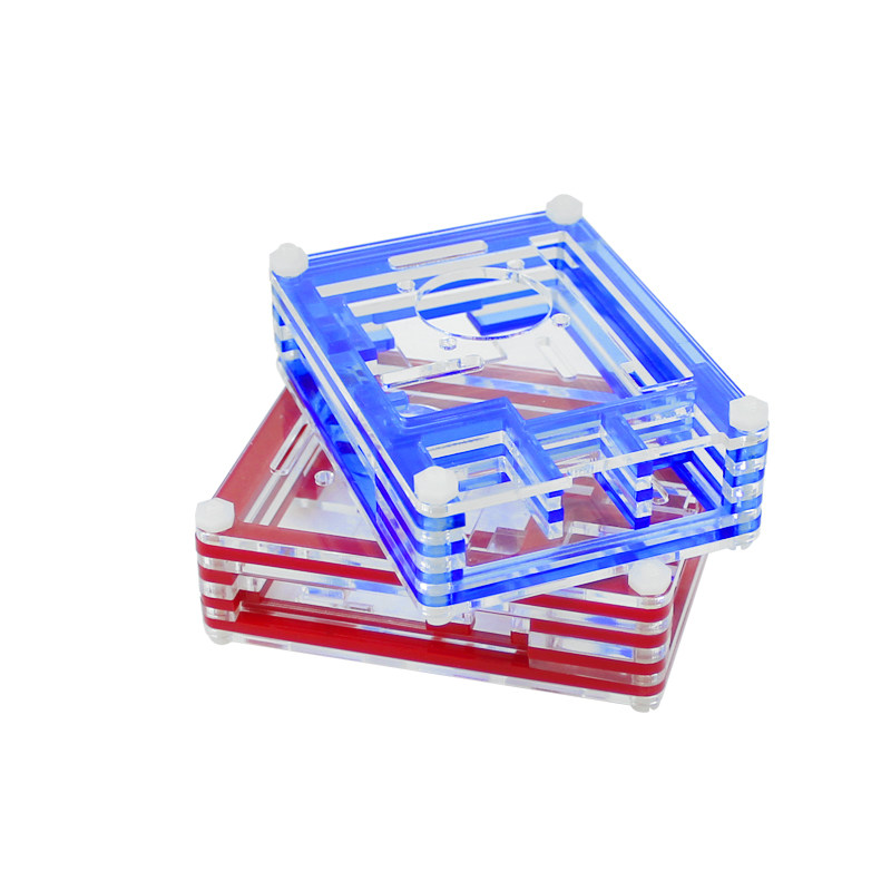 适用树莓派Pi 3B/3B+ 四色九层亚克力外壳 四色可选带风扇散热片