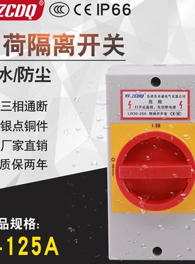 LW30-25/32A负荷隔离开关带防水盒IP66万能转换电源切断63/100A