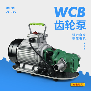 220V380V伏WCB齿轮油泵液压油机油不锈钢稠机油柴汽油自吸齿轮泵