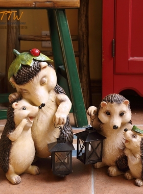 庭院摆件  可爱u刺猬户外花园装饰家居摆件