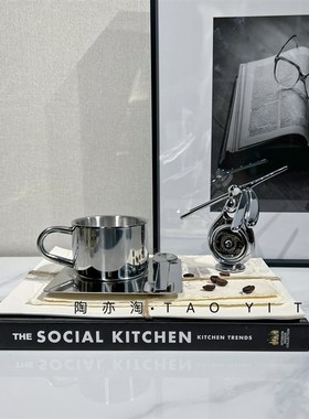 轻奢样板房间床k头柜角几家居摆件软装饰品咖啡杯挂画桌面组合