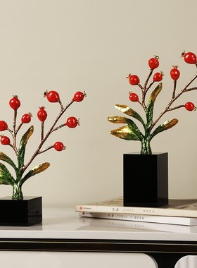 珐琅彩水晶摆件工艺品家居摆设客厅玄关酒柜电视柜V装饰品乔迁礼