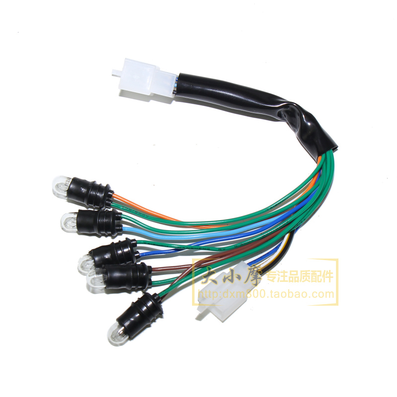 踏板车仪表灯电动车夜间仪表显示灯线12VR小灯泡卤素雾灯珠