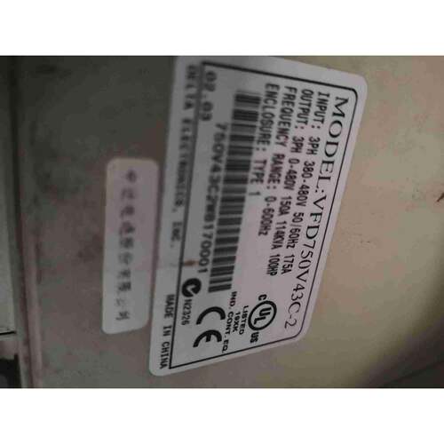 FD750V43Delta/台C-? 7Vw5k二手2台达变频器