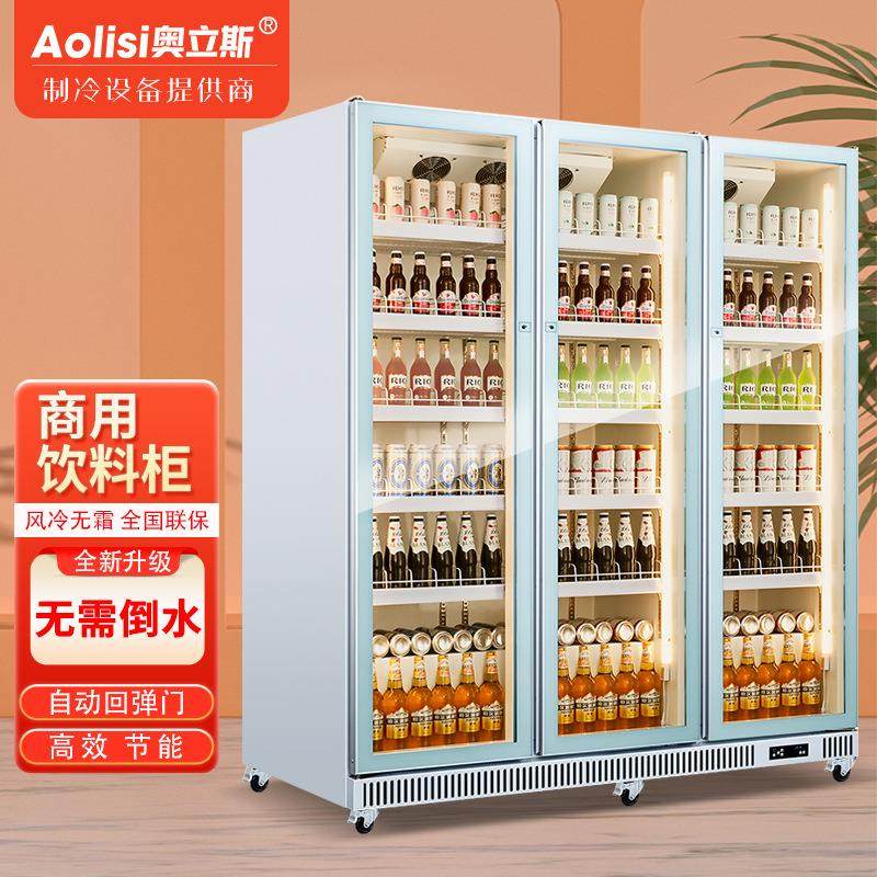 奥立斯超市啤酒柜饮料柜便利店冰箱保鲜柜冰柜商用冷藏展示柜立式