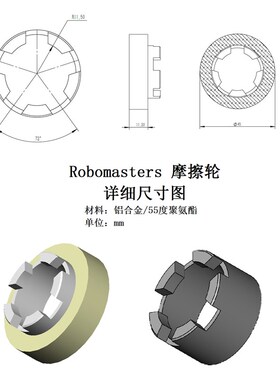 【17mm】Robomaster摩擦轮 Robotac 适配2312电机 溪地科技