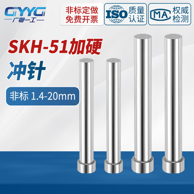 模具冲针SKH51高速钢加硬T型冲头不锈钢圆柱五金模具压孔非标定做
