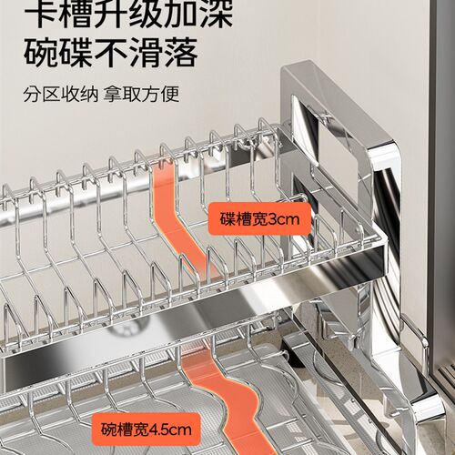 厨房不锈钢沥水碗盘架台面沥水架多功H能置物架沥水碗架碗碟收纳